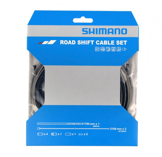 Road gear cable set, stainless steel inner wire, black