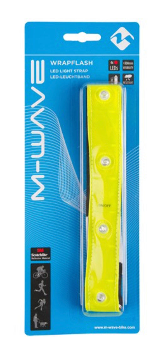 M-WAVE 4 LED REFLECTIVE ANKLE/ARM BAND
360 DEGREE VISIBILITY. 2 FUNCTIONS. 435mm LONG