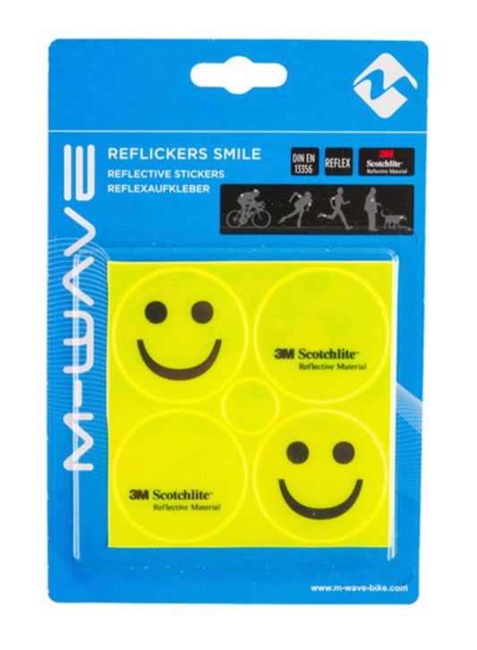 M-WAVE SMILEY FACE REFLECTIVE STICKER SET
HEAVY DUTY MATERIAL. 3M SCOTCHLITE.