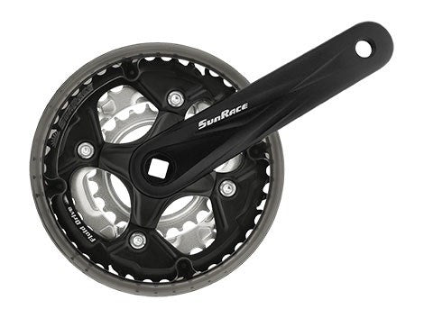 SUNRACE CHAINSET 24/34/42 170mm 7/8 SPEED Alloy Cranks & Steel Rings. With Chain Guard. Standard Diamond Taper.