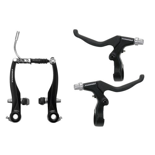 PROMAX ALLOY V-BRAKE SET F&R INC LEVERS BLACK